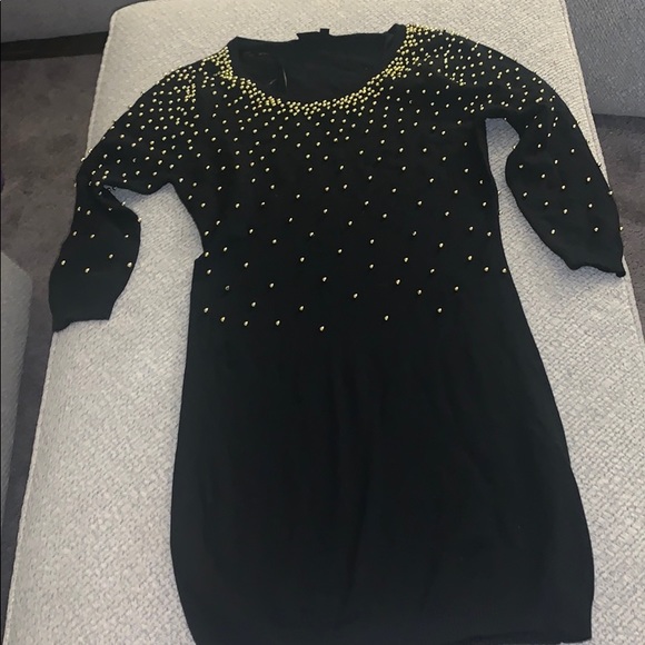 Material Girl Dresses & Skirts - Black and gold sweater dress